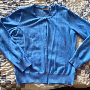 Grace Karin classic button up cardigan blue large